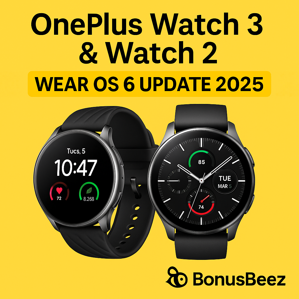 OnePlus Watch 3 & Watch 2 Wear OS 6 Update 2025 - BonusBeez Cashback